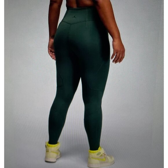 Jordan Dri-Fit Green Leggings Tight Fit Womens S Polyester/Spandex Blend - Picture 2 of 16